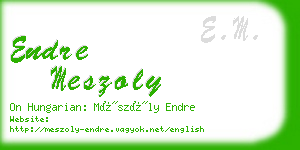 endre meszoly business card